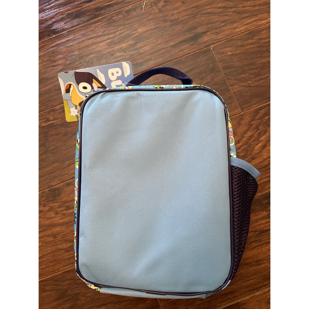 Bluey Kids Insulated Lunch Bag Blue Bike Riding Graphic School Lunchbox NWT - Picture 4 of 7